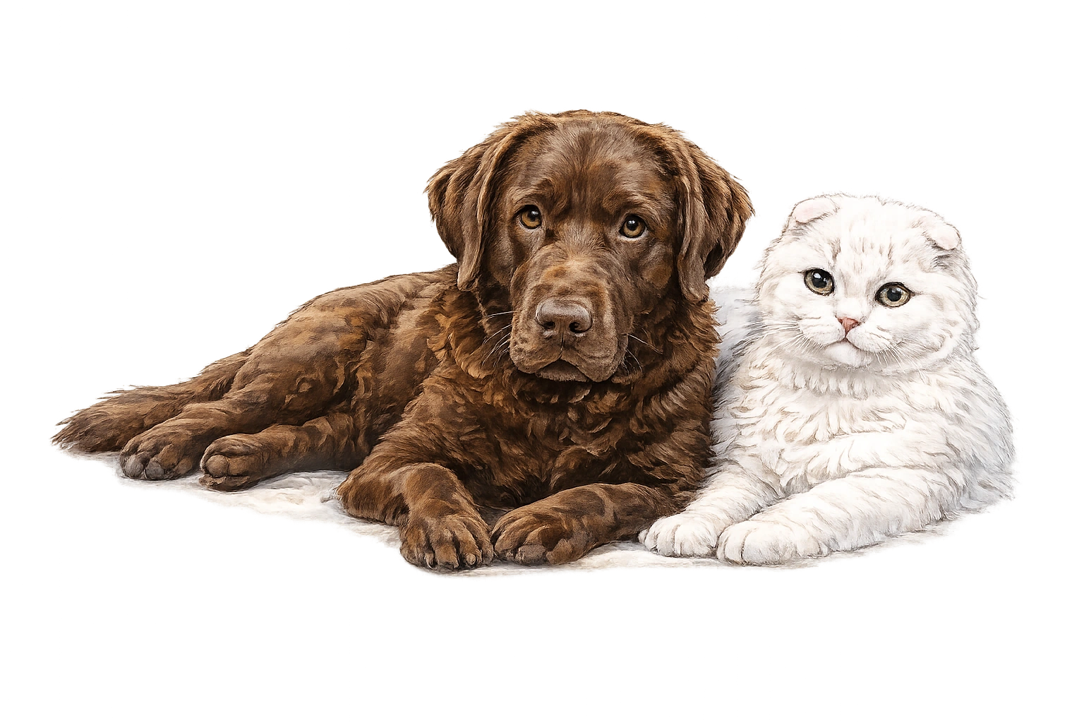 Loki the dog and Kokos the cat