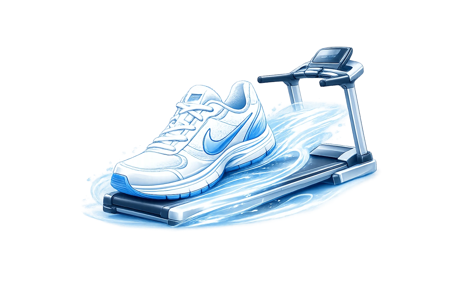 Running shoe and treadmill