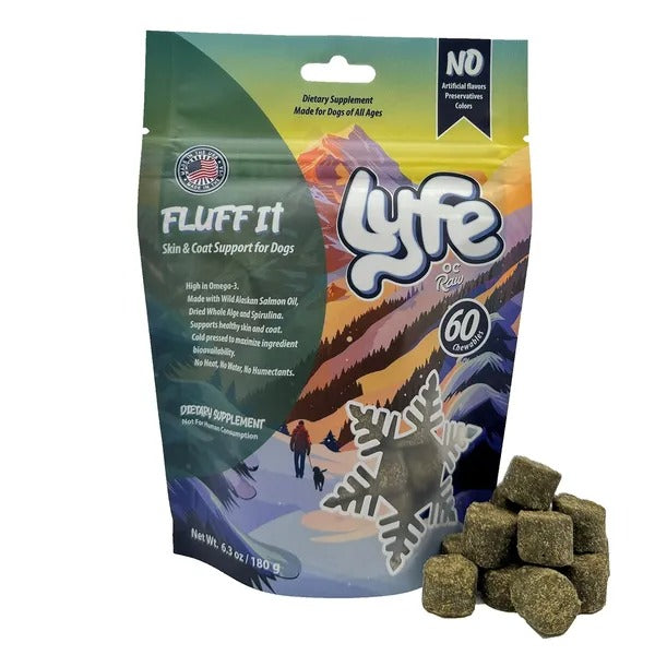 Lyfe Fluff It Skin & Coat Support Chews for Dogs